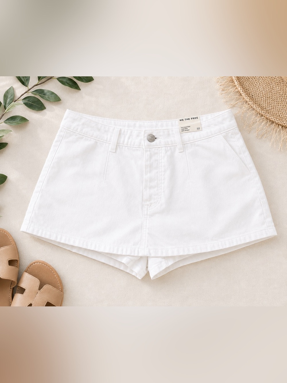 Free People We The Free Galivanting Low Rise Mini Skort White 32 NWT